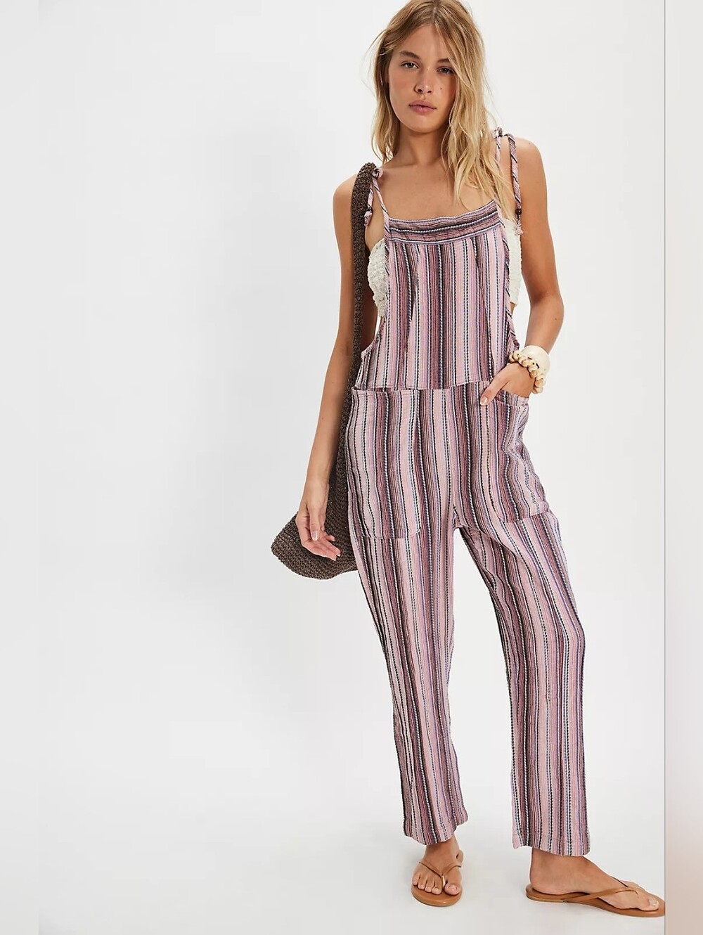 Free People Freya Stripe Overalls
